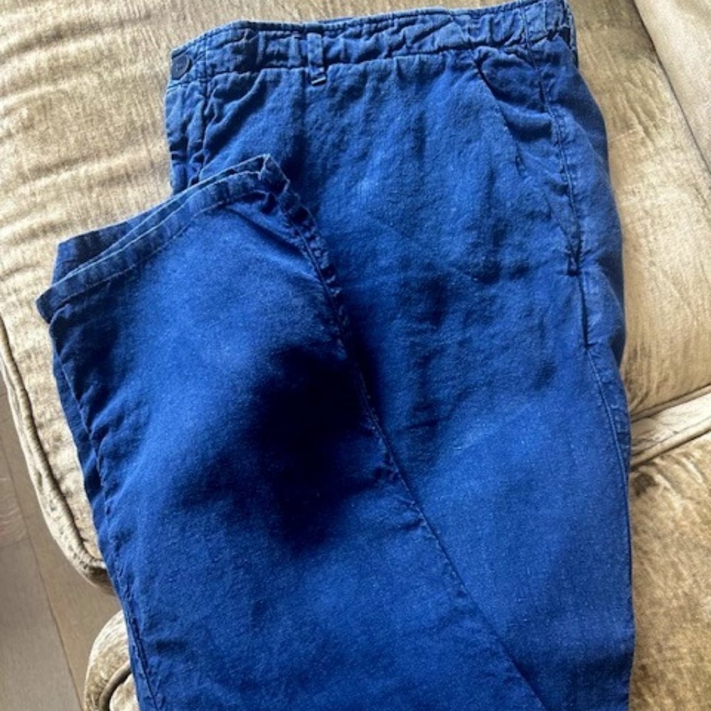 Men's Saks Fifth Ave Linen Pants, Size 3XL, Blue Jean Colored